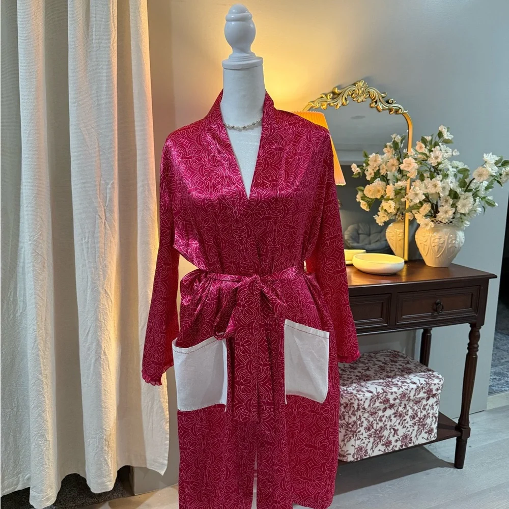 Silk Pink Women's Robe - Picture 1 of 6